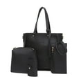 thumbnail image 1 of Otqutp 2025 Fashion Women Four Set Handbag Shoulder Bags Four Pieces Tote Bag Crossbody Wallet Bags for Casual Traveling Hiking(Black,One Size), 1 of 1