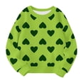 thumbnail image 1 of Otqutp 2025 Valentine's Day Pullover Sweatshirt for Kids Girls Cute Heart Printed Crewneck Kids Sweaters Children Casual Fashion Outfits(Green-1,5-6 Years), 1 of 1