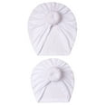 thumbnail image 1 of Otqutp 2PCS Turbans for Children Baby Hat Set For Women Family Toddler Boys Girls Cap Beanie Knotted Elastics Turban Solid Hat, 1 of 4