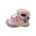 thumbnail image 1 of Otqutp 3-11 Years Kids Girls Boys Snow Boots Outdoor Warm Comfortable Non Slip Mid Calf Padded Small Big Kids Comfy Snow Boots Warm Winter Shoes with Side Zipper (Pink,3.5-4 Years), 1 of 1