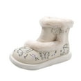 thumbnail image 1 of Otqutp 3-11Years Soft Sole Boots for Kids Girls Outdoor Boots Fashion Big Kids Winter Water Proof Flat Keep Warm Snow Boots Comfortable Shoes(Beige,9.5-10 Years), 1 of 1