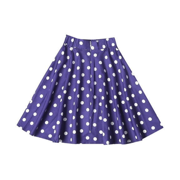 Otqutp 3-8 Years Skirt for Birthday Kids Toddler Baby Girls Spring Summer Polka Dot Cotton Skirts Clothes Casual Short Dress(Dark Blue,5-6 Years)
