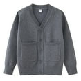 thumbnail image 1 of Otqutp 4-14 Years Children's Knitted Cardigan Pocket School Student Girls Sweater Coat Toddler Long Sleeve Button Knit Solid Sweaters Tops(Dark Gray,13-14 Years), 1 of 9