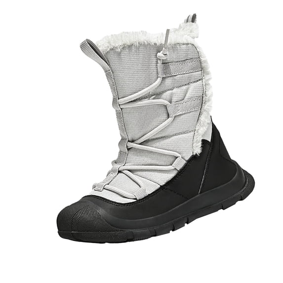 Otqutp 6-13Years Kids Girls Shoes Fashion Solid Color Short Boots Non Slip Breathable Boots Fashion Girls Outdoor Sport Warm Windproof Snow Boots (Grey,7-8 Years)