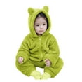 thumbnail image 1 of Otqutp 6M-4 Years Baby Boys Girls Long Sleeve Jumpsuit Romper for Babys Clothes Solid Colours Outfit Fall Winter Warm Clothes(Green,6-12 Months), 1 of 4