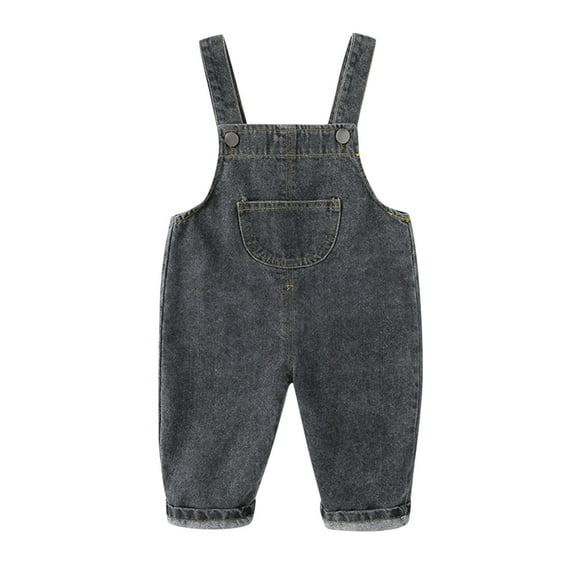 Otqutp 6M-4 Years Children Toddler Kids Baby Boys Girls Jean Overalls Cute Denim Overalls Suspender Pants Outfits Cute Workwear with Pocket(Z#Black,6-12 Months)