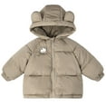 thumbnail image 1 of Otqutp 6M-5 Years Kids Winter Latest Thicken Hooded Jacket Warm Quilted Coat Casual Outdoor Cool Cute for Boys Girls Autumn Spring(Khaki,3-4 Years), 1 of 4