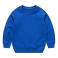 thumbnail image 1 of Otqutp 6M-7 Years Kids Boys Girls Crewneck Sweatshirts Cotton Pullover T-Shirts Toddler Solid Color Fleeced Lined Long Sleeve Tops(Blue,6-7 Years), 1 of 7