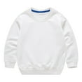 thumbnail image 1 of Otqutp 6M-7 Years Kids Boys Girls Crewneck Sweatshirts Cotton Pullover T-Shirts Toddler Solid Color Fleeced Lined Long Sleeve Tops(White,6-7 Years), 1 of 4