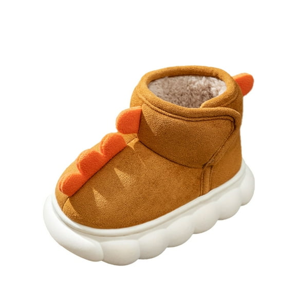 Otqutp Ankle Boots for Baby Children Cotton Shoes Warm and Non Slip Cotton Boots with Velvet In Winter Boys and Girls Children Boots Children Snow Boots(Brown,4.5-5Years)
