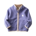 thumbnail image 1 of Otqutp Baby Warm Outwear Autumn Winter Toddler Girl Boy Long Sleeve Simple Solid Color Children's Dress Stand Collar Coat for 1 To 7 Years(Purple,3-4 Years), 1 of 4
