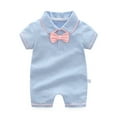 thumbnail image 1 of Otqutp Baby Birthday Bodysuits Baby Boys Bow Short Sleeve Outsie Bodysuit Banquet Wedding Jumpsuit Clothes Wedding Set 0 to 12 Months, 1 of 7