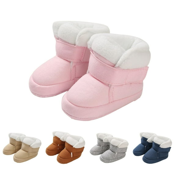 Otqutp Baby Boots 0-1 Years Old Baby Boys Girls Cotton Shoes Warm Baby Shoes Plus Velvet Boots Soft Sole Baby Shoes Toddler Shoes