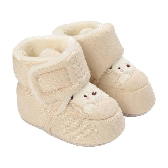 Otqutp Baby Boys Fuzzy Thick House Booties Sherpa Faux Fu𝗿 Lined Cozy Warm Home Slippers New Born Soft First Walking Shoes