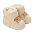thumbnail image 1 of Otqutp Baby Boys Fuzzy Thick House Booties Sherpa Faux Fu𝗿 Lined Cozy Warm Home Slippers New Born Soft First Walking Shoes, 1 of 9