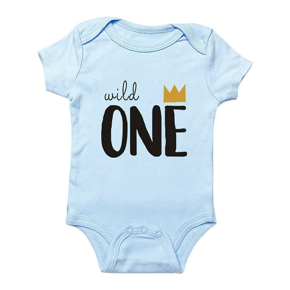 Otqutp Baby Boys Girls 1 Year Old Birthday Climbing Romper Fashion Button Clothing Comfortable Simple Short Sleeve Bodysuit Spring Summer Outfits(E-a,3-6 Months)