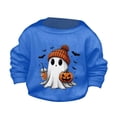 thumbnail image 1 of Otqutp Baby Boys Girls Casual Round Neck Children's Halloween Cute Little Bats and Pumpkin Print Round Neck Sweater Autumn Hoodie Sweatshirt (Blue,7-8 Years), 1 of 4