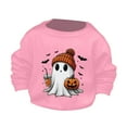 thumbnail image 1 of Otqutp Baby Boys Girls Casual Round Neck Children's Halloween Cute Little Bats and Pumpkin Print Round Neck Sweater Autumn Hoodie Sweatshirt (Pink,13-14 Years), 1 of 4