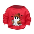 thumbnail image 1 of Otqutp Baby Boys Girls Casual Round Neck Children's Halloween Cute Little Bats and Pumpkin Print Round Neck Sweater Autumn Hoodie Sweatshirt (Red,2-3 Years), 1 of 4