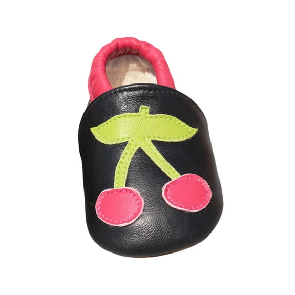 Otqutp Baby Boys Girls Pu Leather Soft Bottom Walking Sneakers 0-24 Months Toddler Rubber Sole First Walking Children Cute Slippers Crib Shoes(Black,18-24 Months)