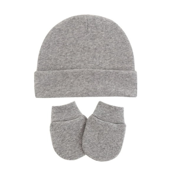 Otqutp Baby Boys Hat and Mitten Set Knot Toddler Beanie Gloves Set for Girls Hat Winter Caps Baby Gloves 0-6 Months Winter Beanie Caps(Grey,0-6Months)