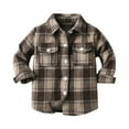 thumbnail image 1 of Otqutp Baby Boys' and Toddler Long Sleeve Plaid Flannel Button Up Shirt for Boys Kids Jacket Shirt Spring Fall Girls Fashion Front Pocket Tops(G-a,12-18 Months), 1 of 8