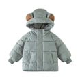 thumbnail image 1 of Otqutp Toddler Baby Hooded Down Jacket Girls Kids Thicken Warm Winter Coat Outerwear Baby Boys' Water Lined Puffer Jacket Winter Coat(Green,4-5 Years), 1 of 4