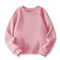 thumbnail image 1 of Otqutp Baby Clothing Boys and Girls Spring Autumn and Winter Models Thickened Solid Color Round Neck Long Sleeved Tops Drop Shoulder Sweater(1-Pink,18-24 Months), 1 of 1