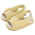 thumbnail image 1 of Otqutp Baby Comfort Footwear Summer Children Toddler Shoes Girls Sandals Flat Bottom Fish Mouth Open Toe Breathable Comfortable Solid Color Cute Bow Back Trip with Hook Loop Shoes, 1 of 9