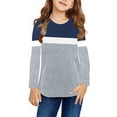 thumbnail image 1 of Otqutp Baby Comfortable Pullover T-Shirt Toddler Girls Boys Matching Color Long Sleeved Crewneck Top Fall Spring Clothes for 3 To 9 Years(Dark Blue-1,5-6 Years), 1 of 1