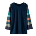 thumbnail image 1 of Otqutp Baby Comfortable Pullover T-Shirt Toddler Girls Boys Matching Color Long Sleeved Crewneck Top Fall Spring Clothes for 3 To 9 Years(Navy-3,8-9Years), 1 of 4