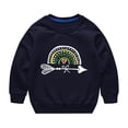 thumbnail image 1 of Otqutp Crewneck Pullovers for Baby Toddler Boys Girls Sweater Autumn/Winter Rainbow Print Long Sleeve Round Neck Hatless Sweater Party Birthday School(Navy,11-12 Years), 1 of 4