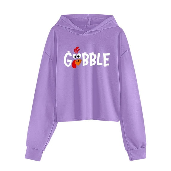 Otqutp Baby Crewneck Pullovers /Toddler Fashion Long Sleeved Round Neck Letter Printing Thanksgiving Hoodies Thanksgiving Party Fall Winter Clothes Set(Purple,6-7 Years)