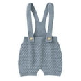 thumbnail image 1 of Otqutp Baby Cute Straps Knit Suspender Romper Cotton Sleeveless Boys Girls Solid Sweater Clothes Baby Shorts Jumpsuit Overalls(Grey-1,9-12 Months), 1 of 9
