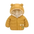 thumbnail image 1 of Otqutp Baby Cute Tops Toddler Winter Jacket Boys Girls Winter Cute Hoodie Solid Color Vest Long Sleeve Jacket with Pockets for Girls or Boys(Yellow,18-24 Months), 1 of 9