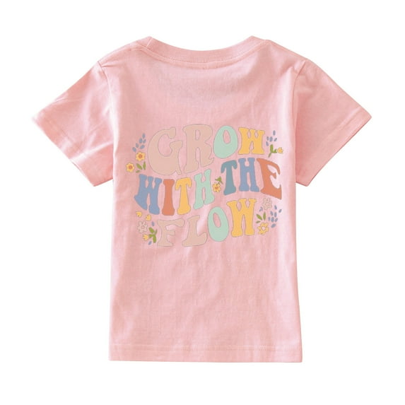 Otqutp Baby Fashion Tops Toddler Kids Baby Girls Short Sleeve Letter Print Shirt Mama's Mini Funny T Shirt Trendy Fashion Shirt Tee Tops