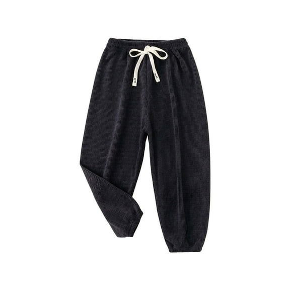 Otqutp Baby Fashion Trousers Boys and Girls Spring and Autumn Corduroy Casual Solid Color Sports Pants Elastic Waist Sports Workout Joggers Pants(,5-6 Years)