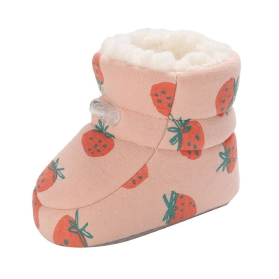 Otqutp Baby First Walking Shoes Autumn and Winter Children Baby Boots Boys and Girls Cotton Shoes Soft Lightweight Comfortable Warm Elastic Cute Pattern Shoes(J,12-18 Months)