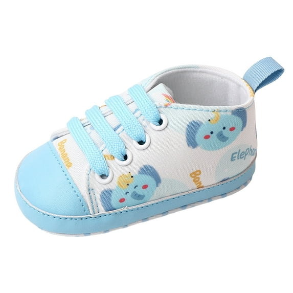 Otqutp Baby First Walking Shoes Summer Toddler Shoes Boys and Girls Sports Canvas Cute Cartoon Pattern Lace Up Lightweight and Comfortable Shoes