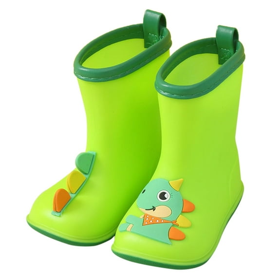 Otqutp Toddler Slip On Rain Boots Kids Boys Girls Cute Cartoon Easy-on Lightweight Waterproof Easy On Garden Boots
