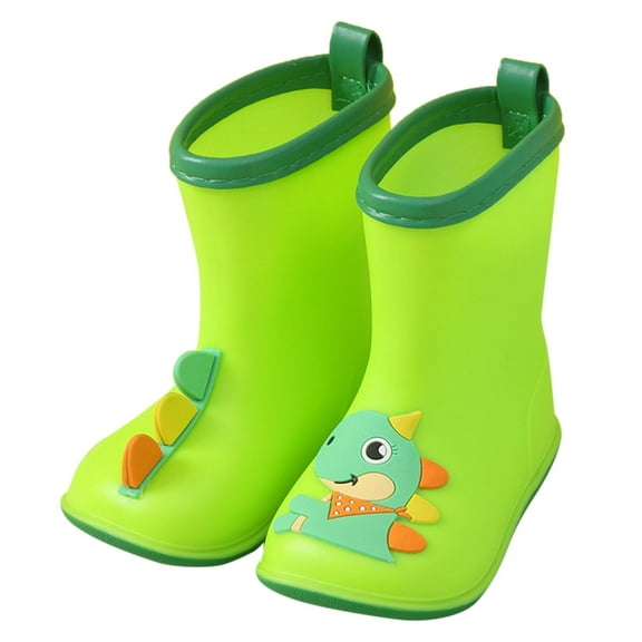 Otqutp Toddler Slip On Rain Boots Kids Boys Girls Cute Cartoon Easy-on Lightweight Waterproof Easy On Garden Boots