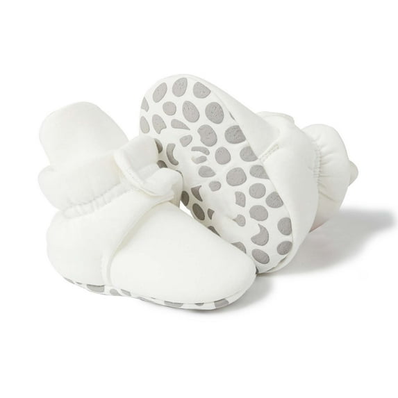 Otqutp Baby Flat Sole Shoes Toddler Baby Shoes Socks Solid Color Patchwork Knitted Plush Baby Boys Girls Socks Boots 0 To 12 Months(White,0-3 Months)