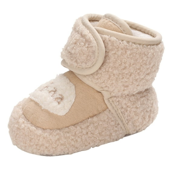 Otqutp Baby Flat Sole Shoes Warm Shoes Soft Booties Comfortable Boots Toddler Warming Home Shoes Snow Boots for Baby Girls and Boys(A,0-6 Months)