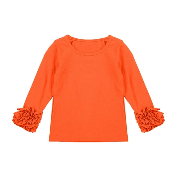 Otqutp Baby Funny Blouse Toddler Girl Solid Color Base Shirt with Lace Long Sleeve Blouse Casual Loose Crew Neck for 1 To 8 Years