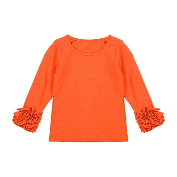 Otqutp Baby Funny Blouse Toddler Girl Solid Color Base Shirt with Lace Long Sleeve Blouse Casual Loose Crew Neck for 1 To 8 Years