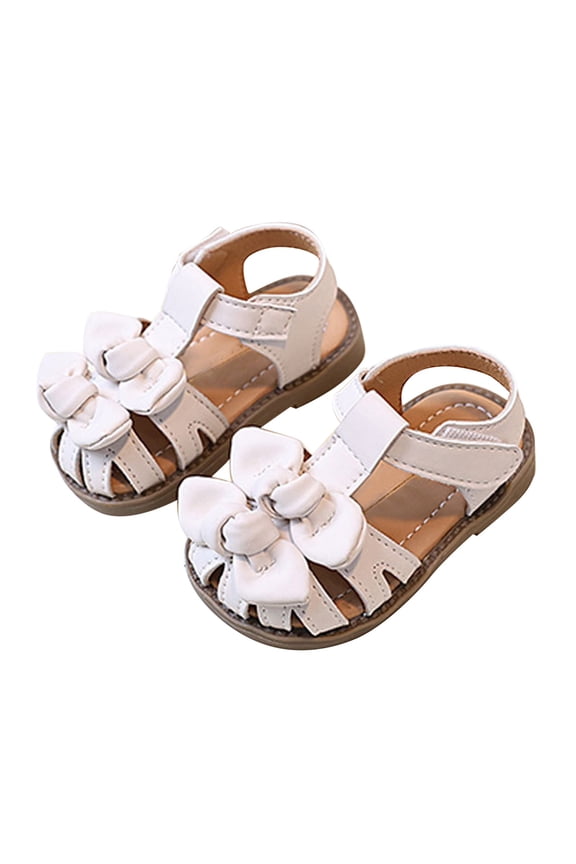 Baby Girl Wide Toe Box Sandals Cute Bow Non-Slip Soft Sole Shoes Summer Casual Newborn First Walking Shoes