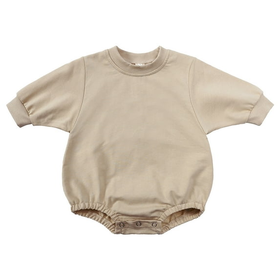 Otqutp Baby Girls Boys Floral Spring Winter Long Sleeve Knit Sweater Romper Fashion Button V Neck Bodysuit Fall Winter Bodysuit 0-24 Months(b-Khaki,9-12 Months)