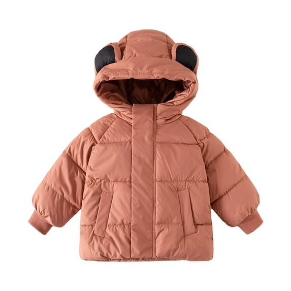 Otqutp Toddler Baby Hooded Down Jacket Girls Kids Thicken Warm Winter Coat Outerwear Baby Boys' Water Lined Puffer Jacket Winter Coat(Pink,3-4 Years)
