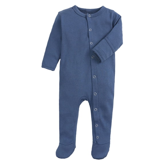 Otqutp Baby Girls Cute Ruffles Long Sleeve Candy Cane Printed Romper Bowknot Ribbed Bodysuits with Headbands Spring Autumn Outfits(2-Blue,0-3 Months)