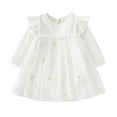thumbnail image 1 of Otqutp Baby Girls Cute Solid Color Romper Robe Cotton Japanese Pajamas Short Sleeve Romper Tulle Tutu Dress Summer Clothes(White-b,2-3 Years), 1 of 6